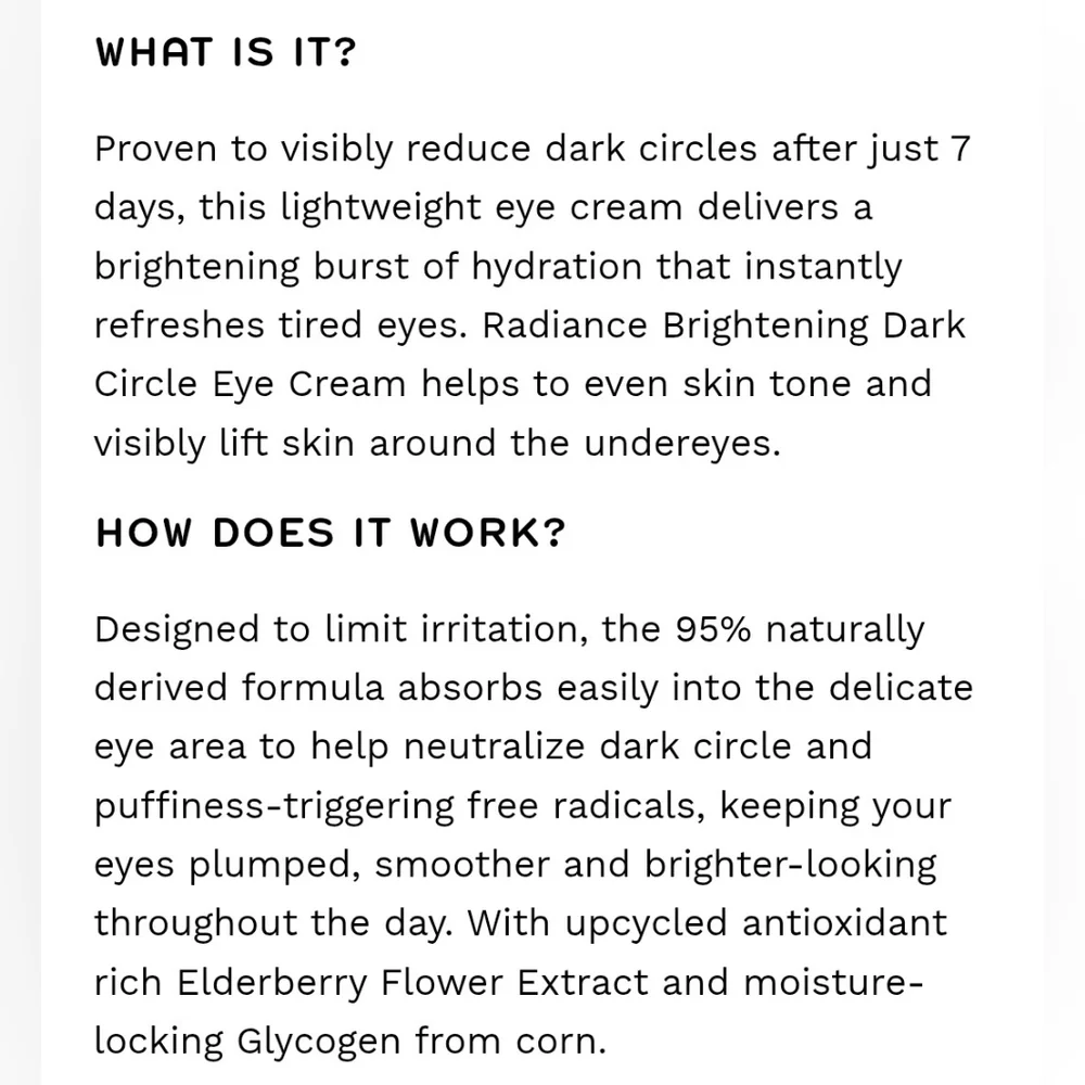 REN CLEAN SKINCARE Radiance Brightening Dark Circle Eye Cream 15 mL / 0.5 OZ